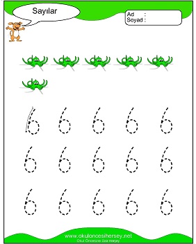 okul öncesi 1 sayısı çizgi çalışması